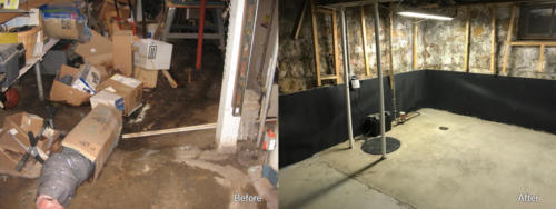 BeeBranchHealthyHomes - Before and After Basement