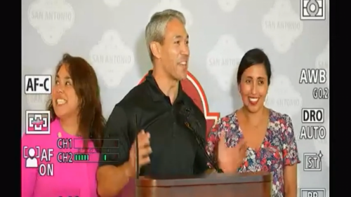Mayor Ron Nirenberg accepts the City of San Antonio's 2022 All-America City Award designation. 
