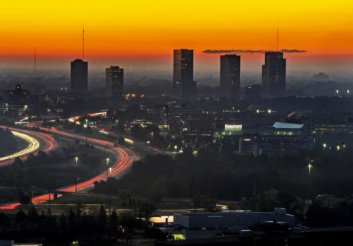 Southfield Sunrise City Skyline